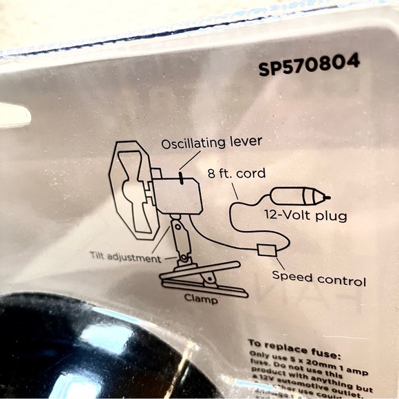 Car/Truck/RV Fan. 7-8 inch wide GO Gear FAN Portable Clip On 12volt plug. NWT - Picture 6 of 7